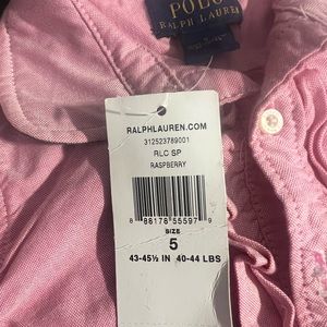 Toddler polo Ralph Lauren pink long sleeve shirt